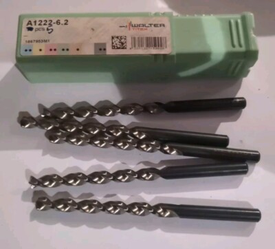 walter titex 6,2mm A1222 5er Pack HSS Tieflochlänge Bohrer