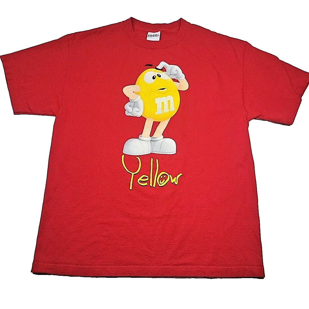 M&M's Men's XL Shirt Red w/Yellow M Graphic Short Sleeve T-Shirt