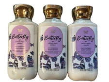 Bath & Body Works LOT of 3 Butterfly Daily Nourishing Body Lotion Cream 8 oz