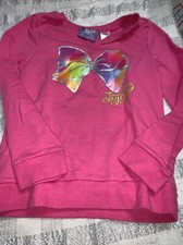 Girls Sz L 10/12 Jojo Siwa Pink Danskin Freestyle Sweatshirt Rainbow Bow Vguc