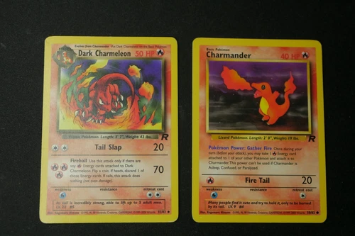 Dark Charmeleon 32/82+Charmander 50/82 1st Ed Team Rocket Non-Holo Pokemon Cards