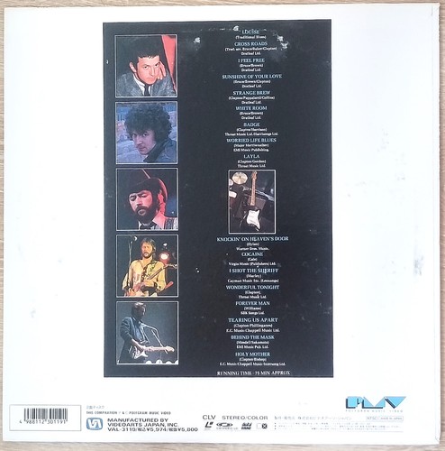 ERIC CLAPTON Laserdisc The Cream of Eric Live Concert JAPAN LD - Imagen 3 de 3