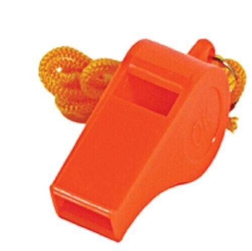 Orange Whistles w/Lanyards Emergency Camping Hike Loud Signal Distress Survival - Picture 1 of 2