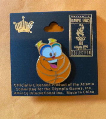 ATLANTA OLYMPICS PIN IZZY MASCOT MORPH INTO BASKETBALL RARE NEW