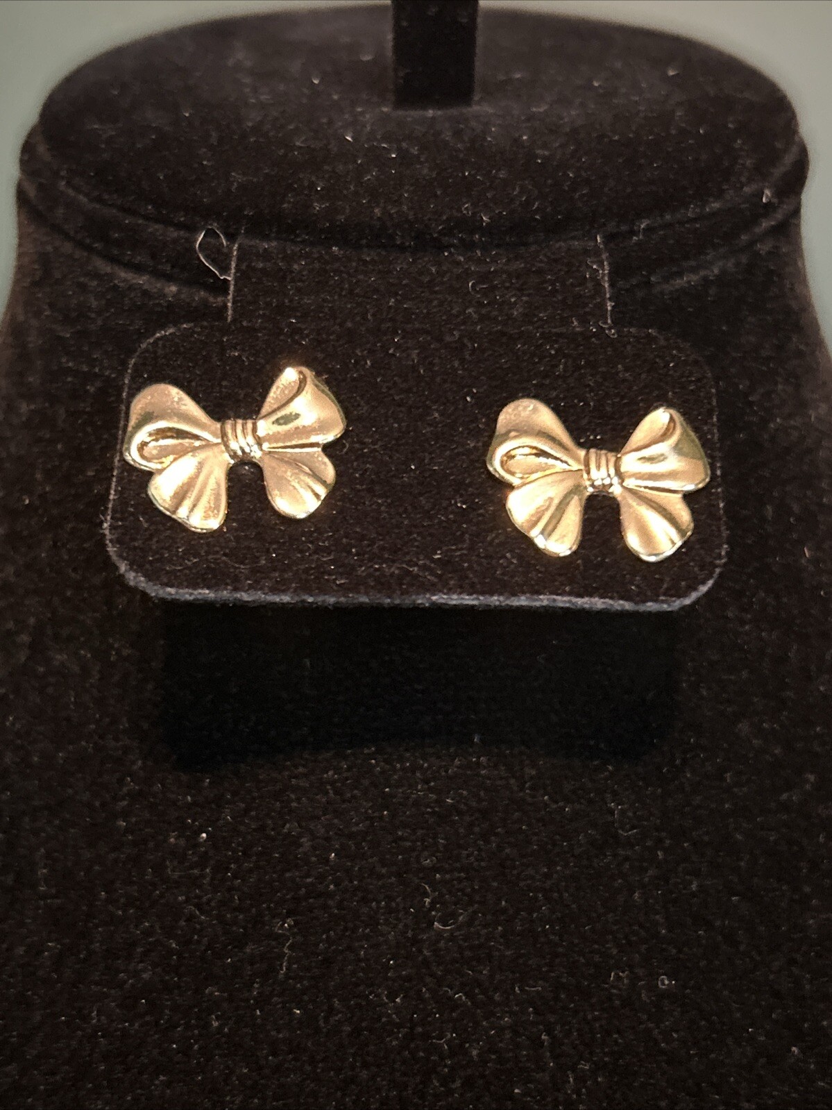Vintage Gold Tone Bow Stud Earrings