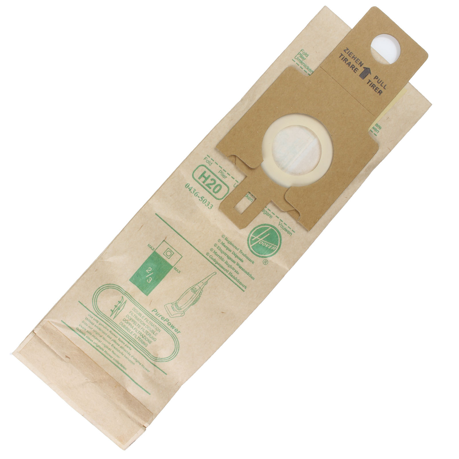 Genuine Hoover Purepower H20 Vacuum Cleaner Paper Dust Bags X5 09173717
