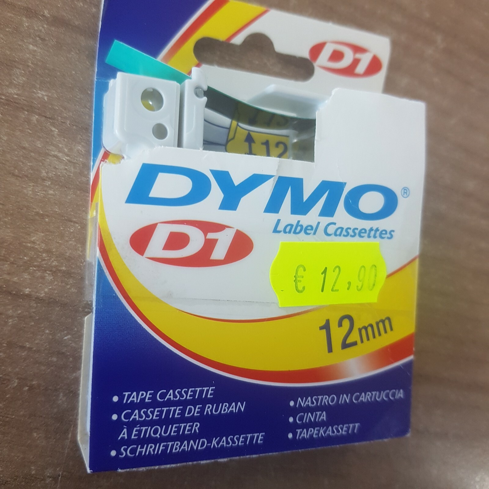 dymo d1 label cassettes nastro in cartuccia 12mmx7m 45019 black green