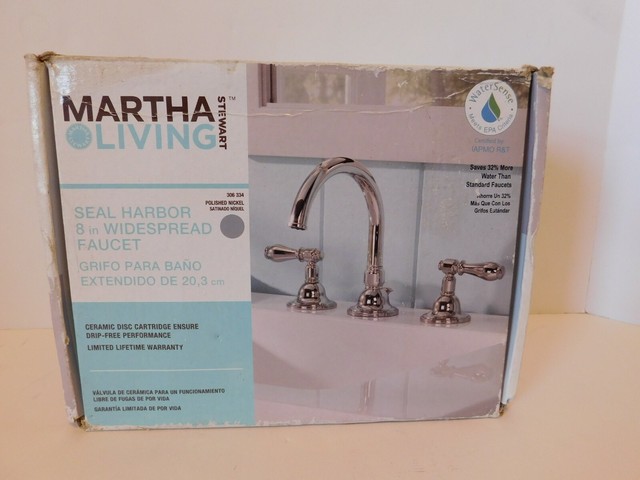 Martha Stewart Seal Harbor Polished Nickel 8 Widespread Faucet