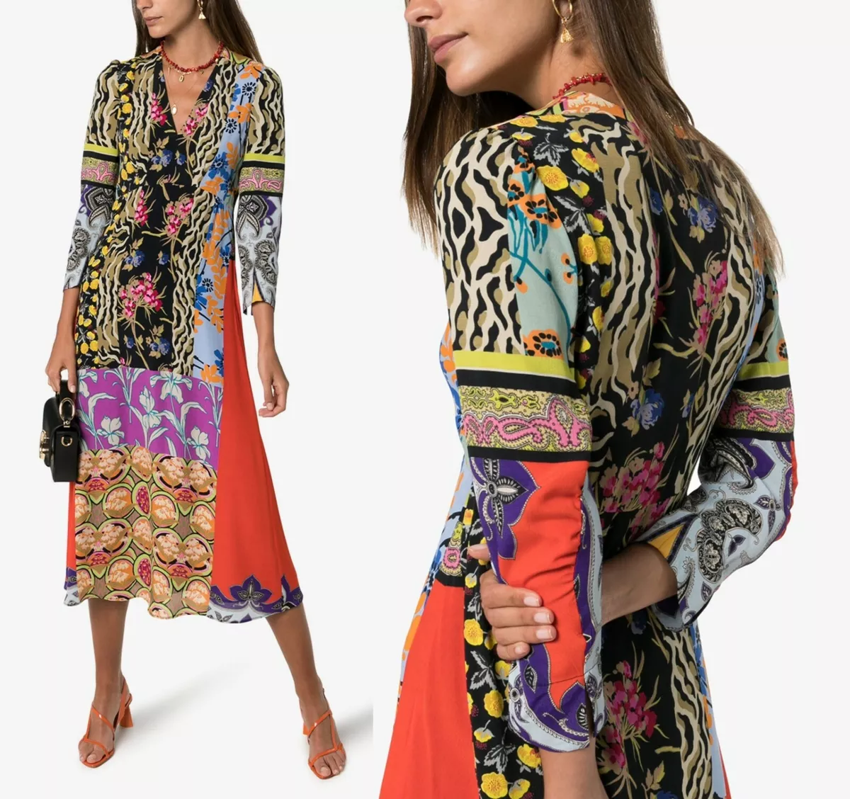 Paisley Silk Midi Dress in Multicoloured - Etro