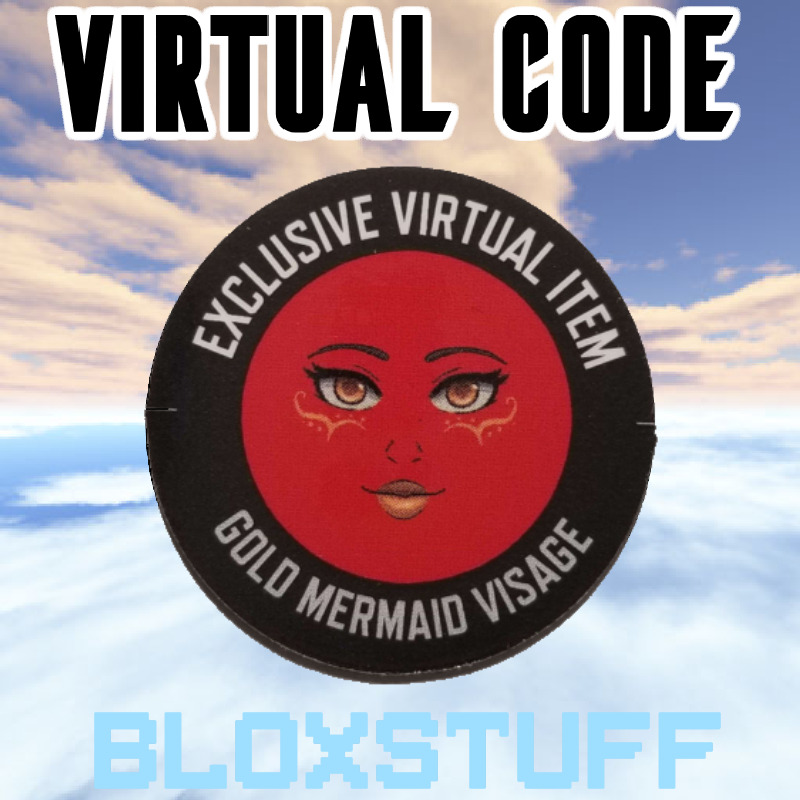 Roblox Toy Code Face Rare Action Series 9 Gold MERMAID Visage Code Only