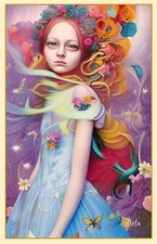 Stunning Alice in Wonderland Surreal art print 11x17 +signed by Ziola