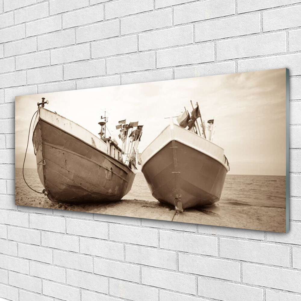 Tableaux paysage bateaux en verre 125x50 pour sublimer votre déco de chambre