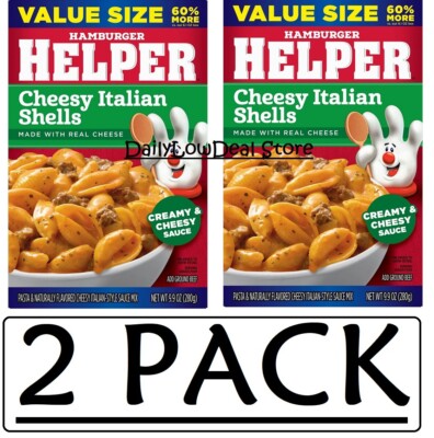 2 PACK - Hamburger Helper Cheesy Italian Shells 9.9 oz (Total 19.8 oz)
