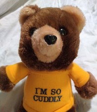 1980s Vintage Cobbie Cuddlers Plush "I m so cuddly" Stuffed Teddy Bear Rare