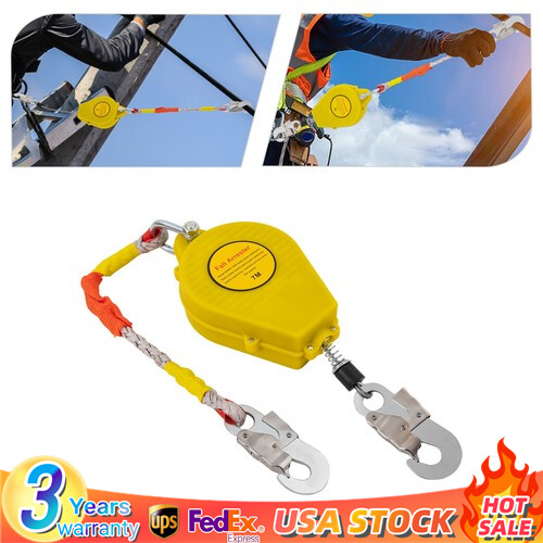 7M Self Retracting Lifeline Lanyard Safety Fall Arrester Protection ...