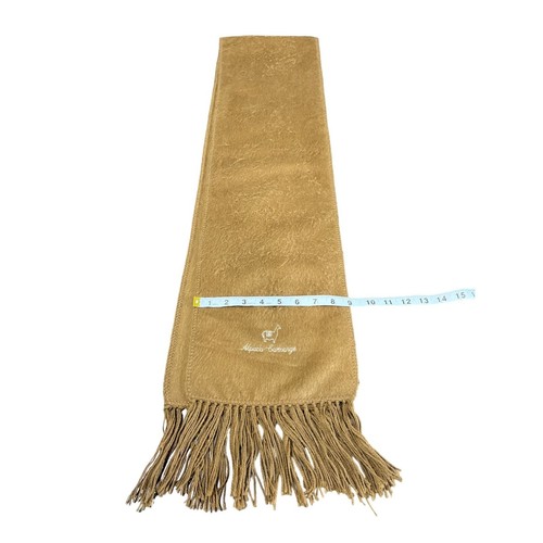 Alpaca Camargo Brown Fringe Scarf Alpaca Wool Blend 74" x 9" - Picture 2 of 5