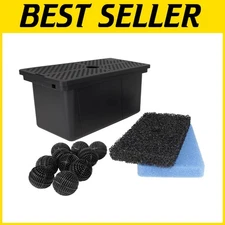 Efficient Pump Filter Box for Ponds – Coarse & Fine Filters Included, 1.59 lbs
