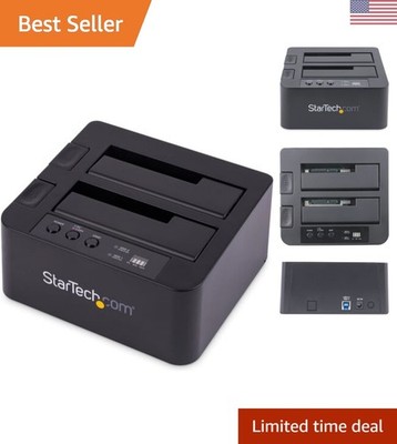 Professional Dual-Bay Hard Drive Dock with Hot-Swap, LED Indicators & USB 3.0
