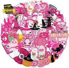 50Pcs Transparent Halloween Stickers for Scrapbooking PET Skeleton Sticker Ghost