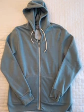 Alternative Eco Smoke Blue Mens Hoodie Sweatshirt Sz L Slim Softest Cotton NWT