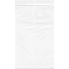 Plymor 5" x 8", 4 Mil with Hang-Hole Heavy Duty Zipper Reclosable Plastic Bags