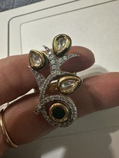 Traditional Kundan Ring Free Size Multi Color