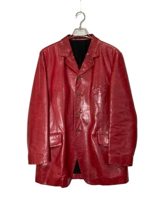Veste Yohji Yamamoto pour homme en cuir rouge taille 2 Made in Japan - Photo 1/4