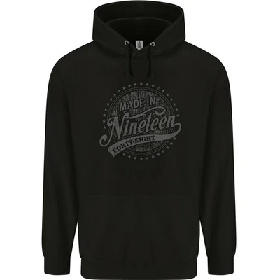Hoodie Noir Distressé Pour Les 78 Ans Fait En 1948 En Coton 80% - Photo 1/2