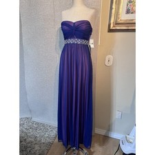 NWT CITY STUDIO Prom Formal Gown Navy Rhinestone Formal Dress Sz 3 New With Tag