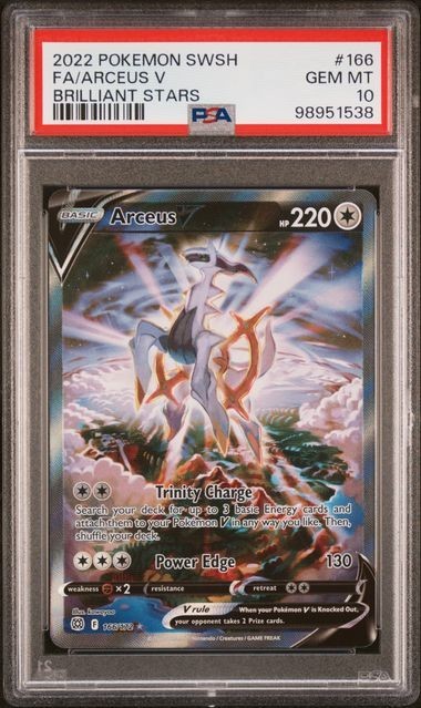 PSA 10 GEM MINT Arceus V Brilliant Stars Full Art Holo Pokemon 166/172