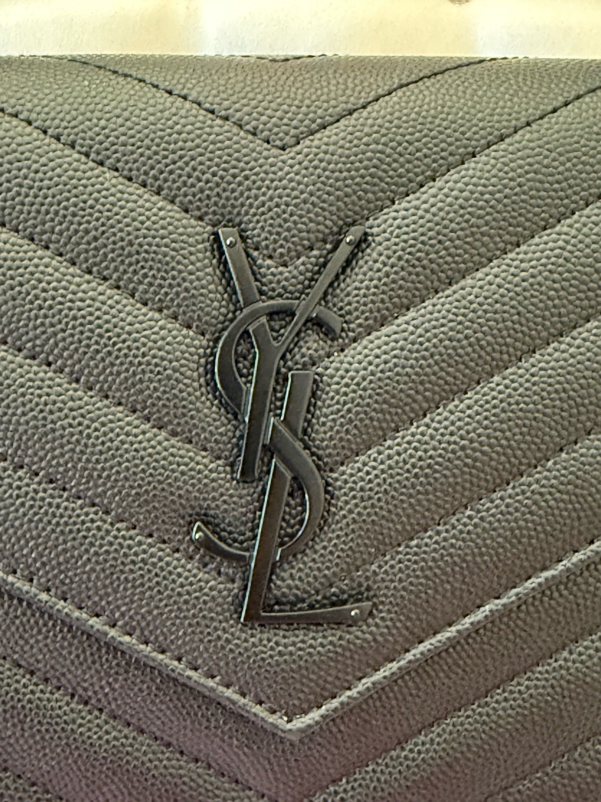 BORSA PORTAFOGLIO POCHETTE YSL SAINT LAURENT CLASSIC CASSANDRE CATENA TUTTA NERA