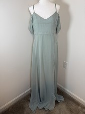 Birdy Grey Devin Convertible Chiffon Maxi Dress Size Medium Sage Bridesmaid