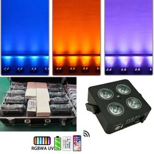 10PCS 4X18W RGBWA UV Stage Par Light Rechargeable Wireless Battery Uplight DMX