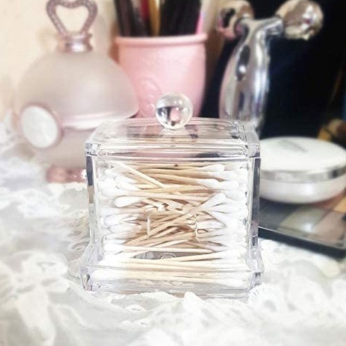 Clear Acrylic Q-tip Makeup Storage Cotton Swab Holder Box Cosmetic Organizer - Picture 2 of 10