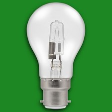 12x 100W (=120W) Bombillas Halógenas Regulables Transparentes GLS A55, Lámpara Bayoneta BC B22