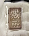 JM 1 oz .999 Silver Bar Republic Bank of New York Sealed in Plastic