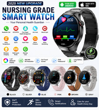 UK 2026 New Medical Grade Smart Watch Blood Pressure Oxygen Heart Rate Bluetooth
