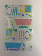 Mrs. Grossman's Vintages Stickers 1996 Pink/Blue Bathtubs Rubber Duck Bathroom