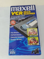 Maxell VCR Head Cleaner  Camcorder Compatible VHS VP-100 Dry Tape