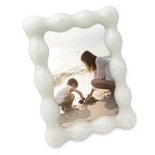 4x6 White Resin Picture Frame, Elegant Undulating Curve Design for Tabletop ...