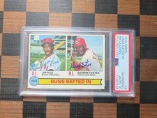 1979 Topps RBI Leaders George Foster Jim Rice Signed PSA DUAL Auto 10