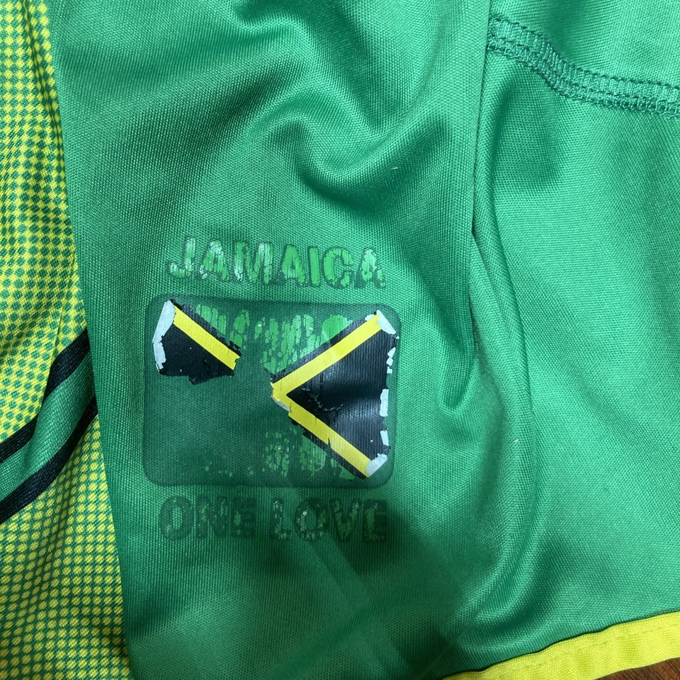 Camiseta deportiva de fútbol verde Jamrock para hombre Jamaica ajuste seco sin problemas juvenil mediana Foto 4 de 4