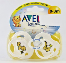 AVENT 0-3 Month SILICONE YELLOW TEDDY BEAR PACIFIERS NIP SEALED 2 PIECES IN CASE
