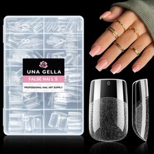 Una Gella Short Square Gel Nail Tips 216Pcs Short Square Press On Nails