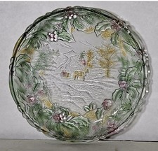 Crystal Clear Studios 1993 EVERGREEN WREATH 13" Platter-Made in Japan Beautiful