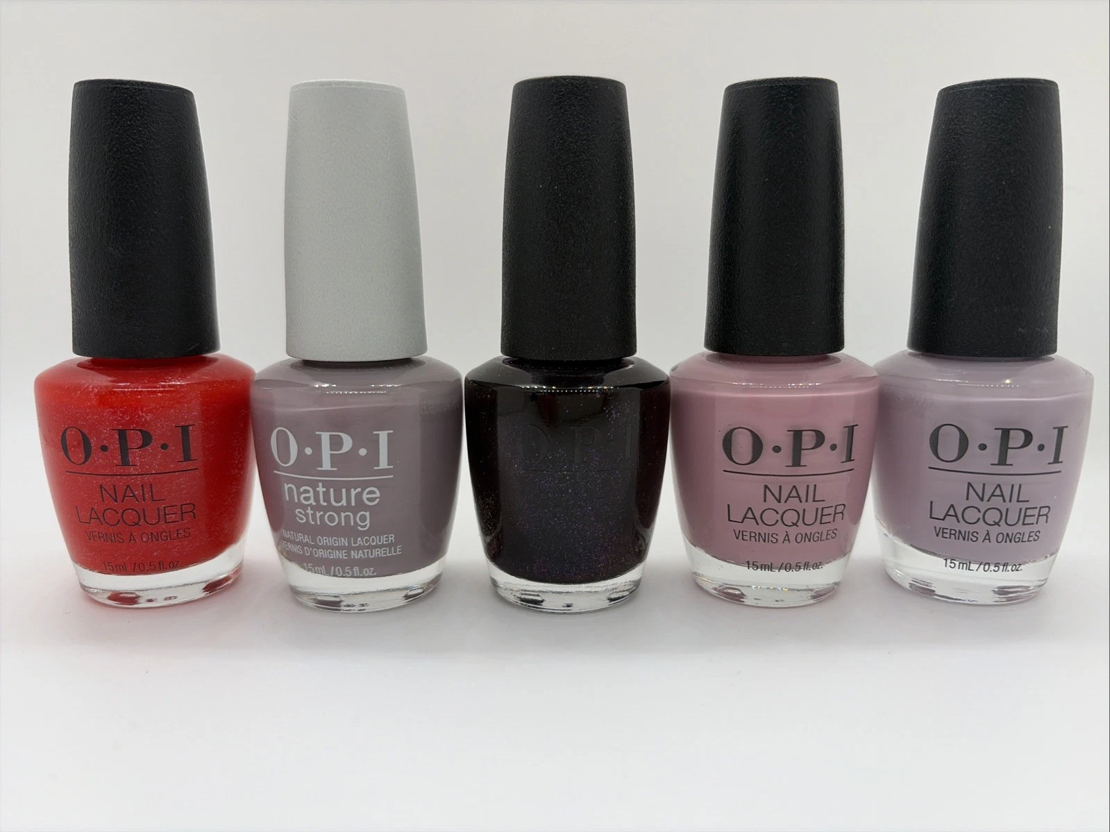 O.P.I Nail Lacquer Polish Mixed Lot Of 5 Colors Nature Strong T4