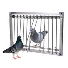 Puerta trampa para palomas con jaula para pájaros y alambre de acero inoxidable