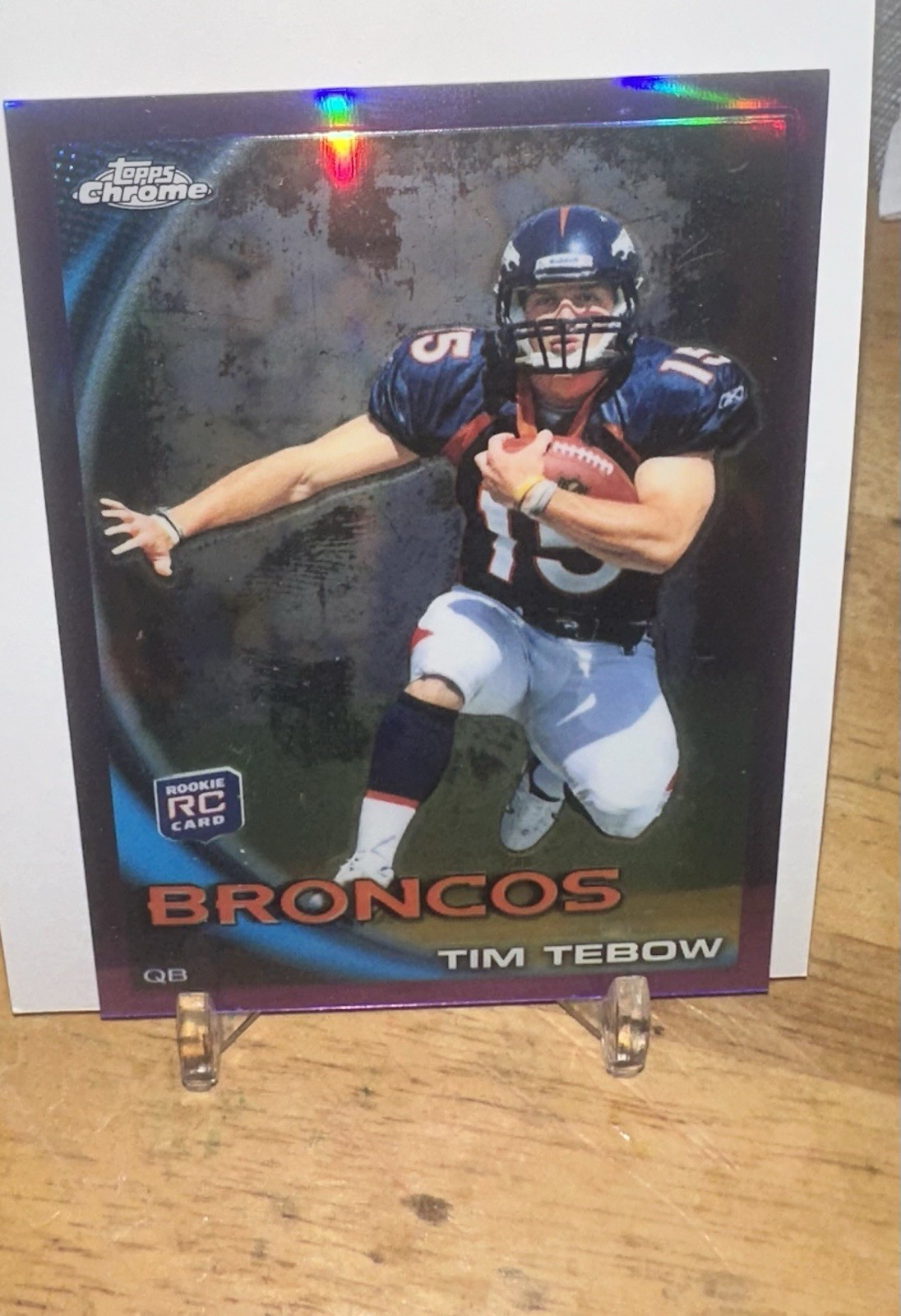 2010 Topps Chrome - Tim Tebow #C100 Purple Refractor 555/555 eBay 1/1
