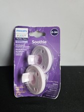 Philips Avent Soothie Pacifiers 2 Pack 0-3 Months Pink Purple BPA Free Silicone