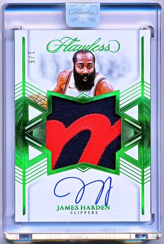 2024-25 Flawless James Harden Star Swatch Emerald Patch Auto #SSS-JHC (1/5)